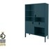 Tenzo 8563-023 UNO Designer Highboard 2 Türen, 1 Schublade, Petrol Blau lackiert, MDF + Spanplatten, matt Soft-Close Funktion, 176 x 109 x 40 cm (HxBxT)