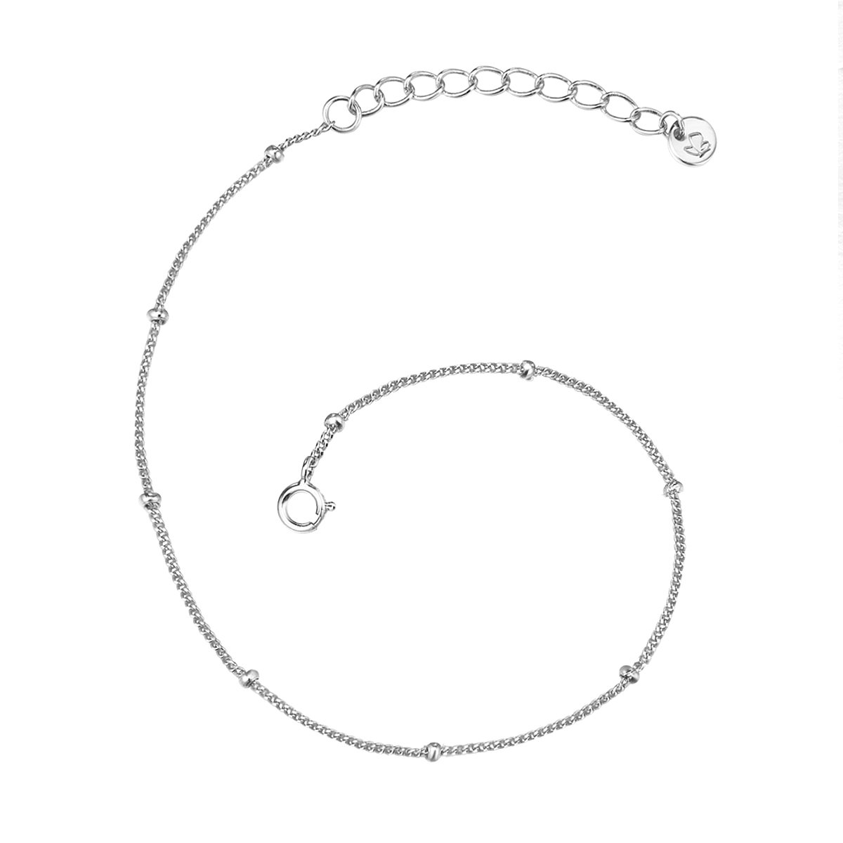Glanzstücke München Damen-Armband Kugeln Sterling Silber rhodiniert 17 + 3 cm - Silberarmkettchen mit Kügelchen in Silberfarben