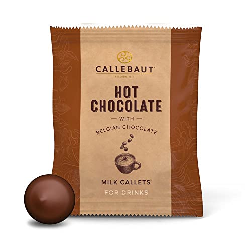 Callebaut Hot Chocolate Milk Callets, Vollmilch Schokolade zum Anrühren in Milch, 33,6% Kakao, 25x35g im Spender