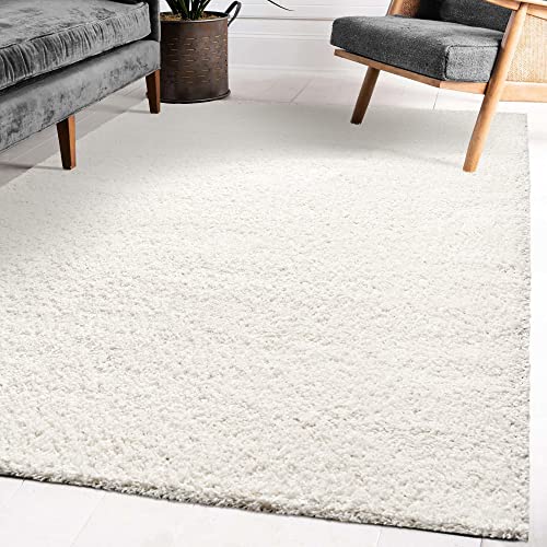 Impression Wohnzimmerteppich - Hochwertiger Öko-Tex zertifizierter Flächenteppich - Solid Color Teppich Creme - Größe 80x150