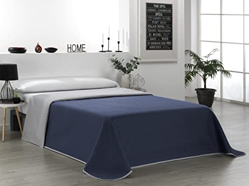 Martina Home Tagesdecke Boutí wendbar, Grau Blau, Bett 150 cm