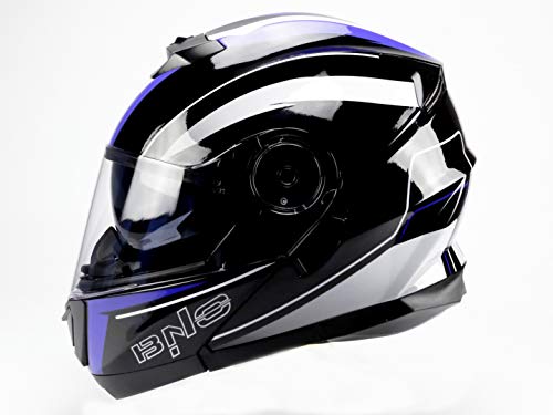 BNO Flip-2 Flup Up Helm Klapphelm Madular Helm (M, Blau Schwarz)