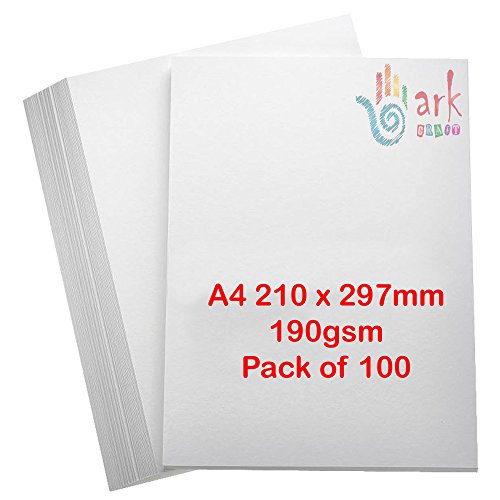 ARK (100) DIN A4 190 g/m² weiße Karten – Blätter säurefreie, glatte, weiße Karten (100)