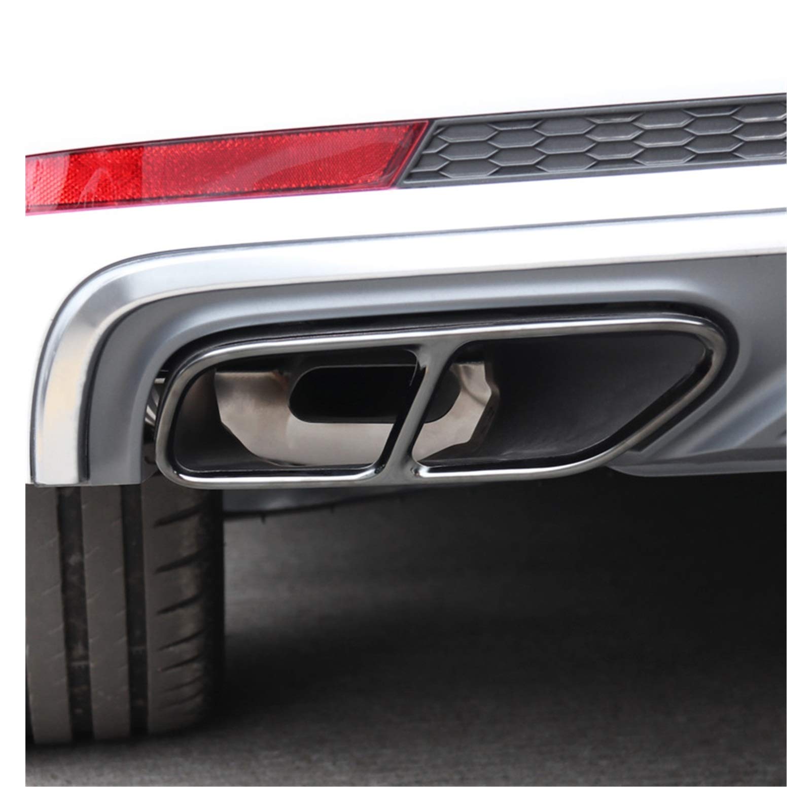 ZLLD Auspuffblenden Für Audi A4 B9 2019 Edelstahl Heckschacht Rohr Modifiziert Abdeckung Trim Auto Auspuff Schwanzrohre Dekoration Rahmen Endrohr Schalldampf (Farbe : Schwarz)