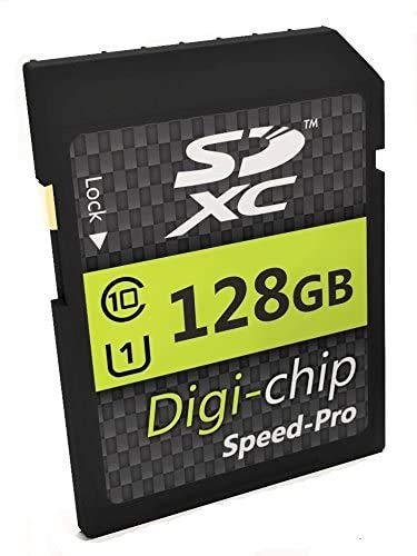 Digi Chip SDXC Class 10 Speicherkarte für Nikon Coolpix A1000, B600, P950, W150 Kameras (128 GB)