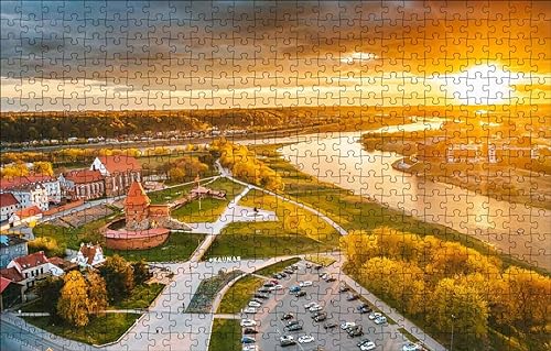 GUOHLOZ Puzzle 1000 Teile ab 9 Jahren, Erwachsenenpuzzle mit Panoramabild, Geschicklichkeitsspiel für die ganze Familie, ideal als Wandbild, Die Stadt, 75x50cm