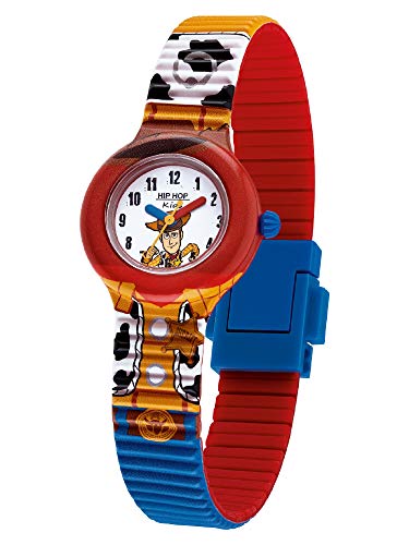 Hip Hop Kinder-Armbanduhr Toy Story, Zifferblatt, einfarbig, weiß, nur Zeitanzeige, Quarz und Armband aus Silikon, mehrfarbig bedruckt, HWU1031