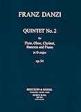 Quintett D-dur op. 54 für Flöte, ob, Klarinette, Fagott und Klavier - Partitur und Stimmen (MR 1564)