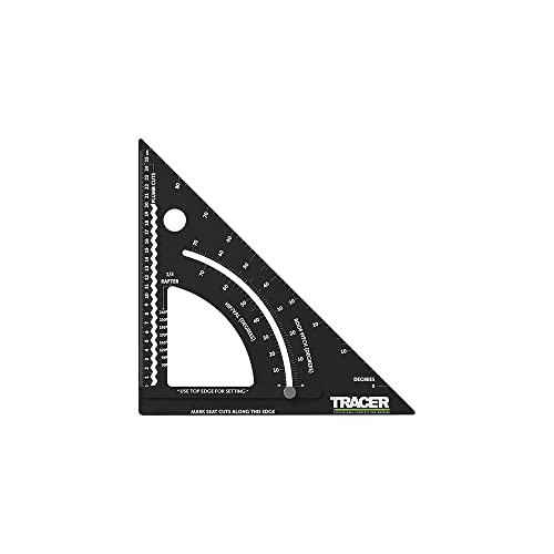 TRACER 7" ProSquare Einstellbares Messinstrument (Professionelles Vierkantwerkzeug für den Bau mit arretierbarem Arm und leicht lesbaren Lasermarkierungen)