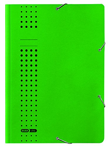 ELBA 100091176 Eckspanner-Mappe chic 20er Pack A4 aus Recycling-Karton grün mit 2 Gummizügen Sammelmappe Dokumentenmappe ideal fürs Büro und die mobile Organisation