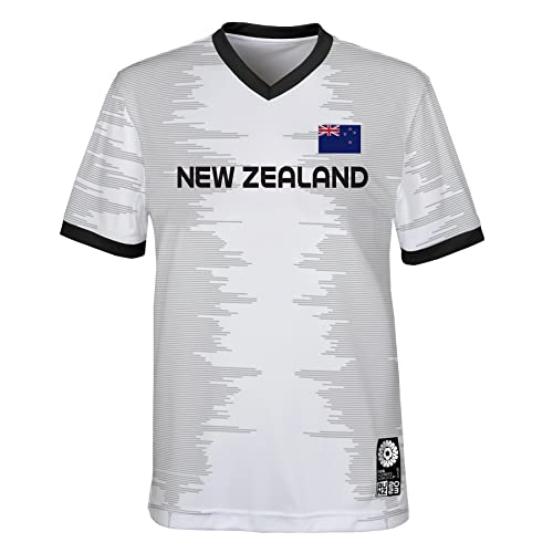 FIFA Offizielles Trikot der Jugendmannschaft Frauenfussball-Weltmeisterschaft 2023, Neuseeland, Weiß, 8-10 Jahre