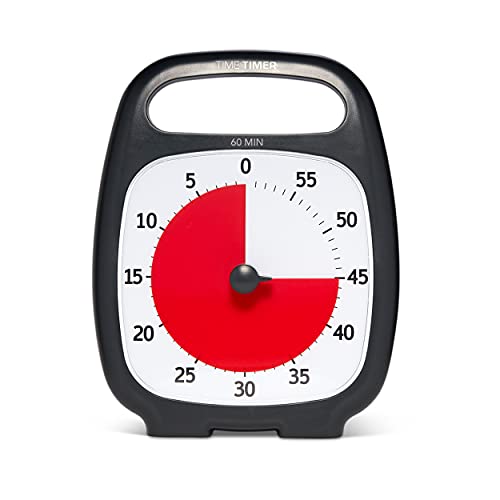 Time Timer PLUS 60 Minute Visueller Analog-Timer (weiß) optionaler akustischer Alarm (Lautstärkeregler) Kein lautes Ticken; Zeitmanagement-Gerät