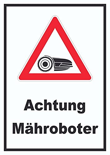 Achtung Mähroboter Schild A3 (297x420mm)