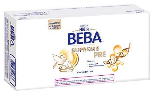 BEBA SUPREME PRE Anfangsmilch: trinkfertige Portionsflaschen, mit Omega 3, 6er Pack (32 x 70 ml)