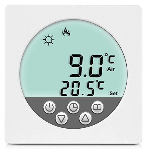 SM-PC®, Digital Thermostat Raumthermostat Fußbodenheizung Wandheizung LED weiß #a34