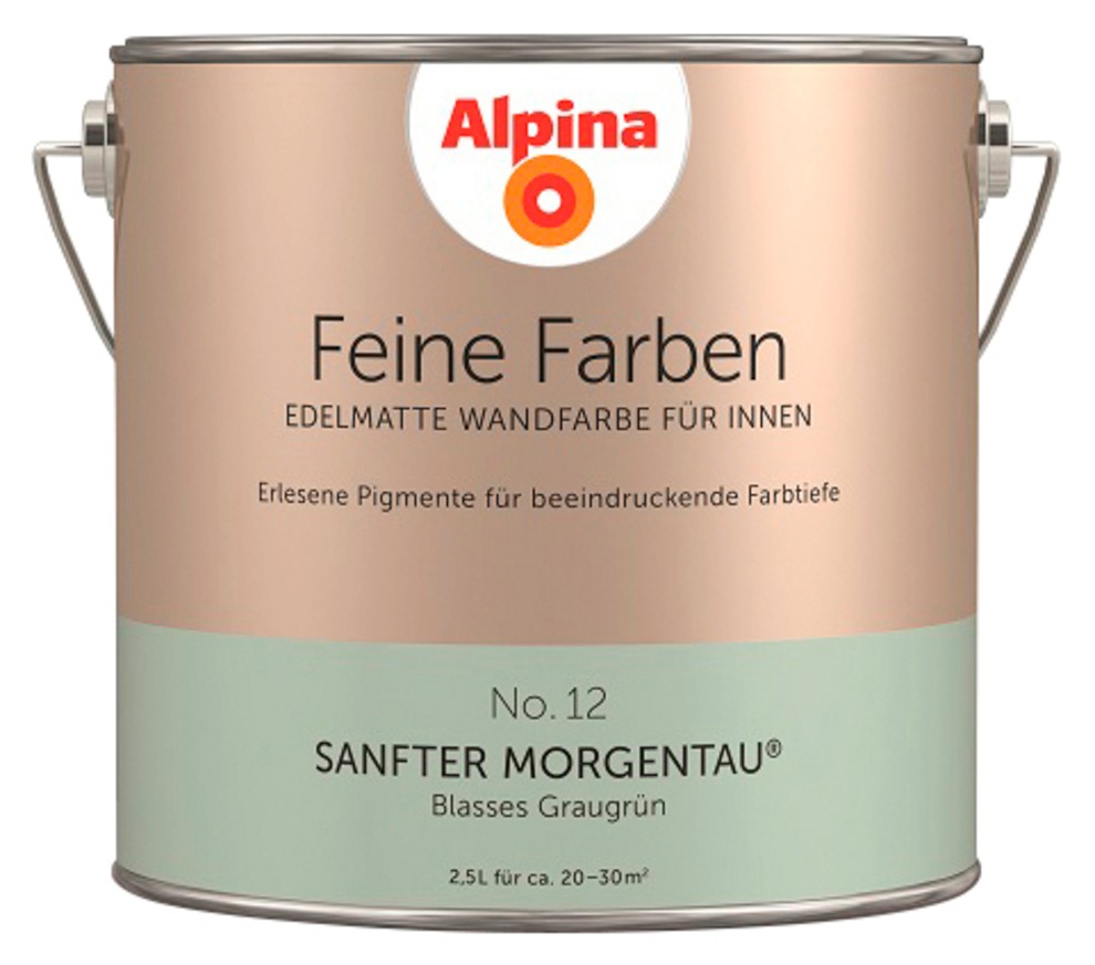 Alpina Wand- und Deckenfarbe "Feine Farben No. 12 Sanfter Morgentau"