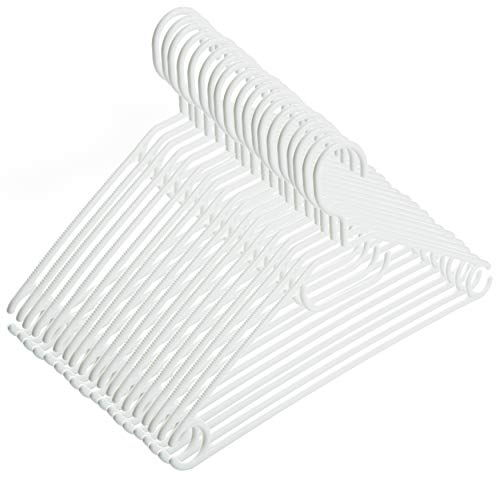 50 Kleiderbügel weiß mit drehbaren Haken, aus Kunststoff, Länge ca. 41 cm - Weiß - Made in EU - Umweltfreundlich da 100% Recyclingmaterial