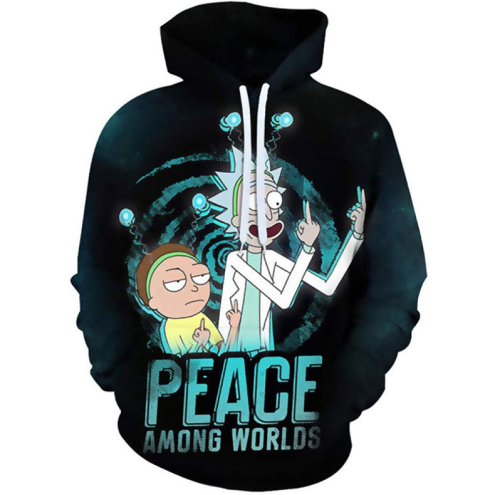 Herren Kapuzenpullover Rick Morty Fashion Casual Funny 3D Printing Hip-Hop Casual Kleidung Gr. 4X-Large, Farbe01