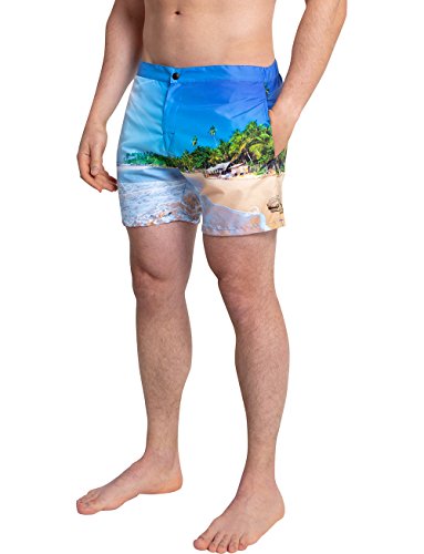 iQ-UV Herren Shorts, Kurze Hose mit Sonnenschutz, Reissverschluß, Netzfutter, Uv-Schutz, Palm Beach, XL