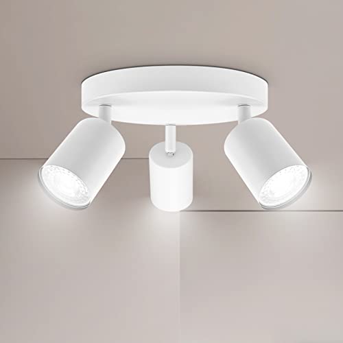 Ketom LED Deckenleuchte Spotbalken Drehbar Deckenstrahler LED weiß 3-flammiger Deckenspot in Matt Wohnzimmerbe Schlafzimmerbe Badezimmerbe leuchtung Küchenleuchten