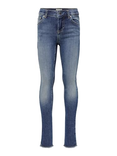 Kids Only Mädchen Konblush Skinny Raw 1303 Jeans, Blau(Medium Blue DenimMedium Blue Denim), 152