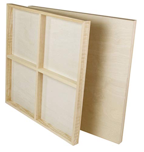 Malgrund aus Holz, jeweils 2er- Set, Holzmalgrund, Malen auf Holz, sechs Größen von 30x40 bis 70x100 cm (80 x 80 cm, 2er-Set)
