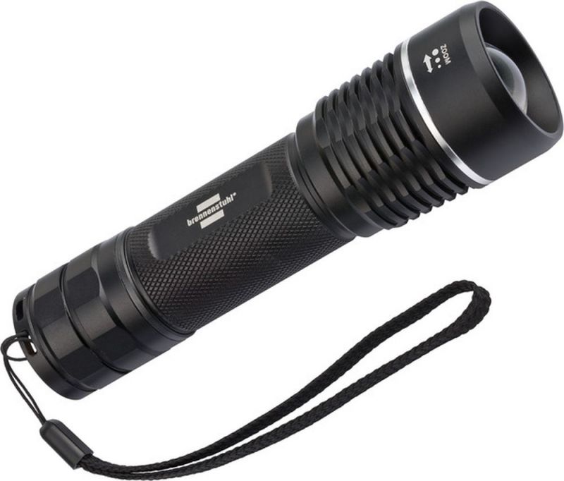 Brennenstuhl LuxPremium Akku Taschenlampe TL 1200 AF IP67 / Taschenleuchte mit Heller CREE-LED (stufenloser Fokus, 1250 lm, 220m Leuchtweite, max. 15h Leuchtdauer), schwarz