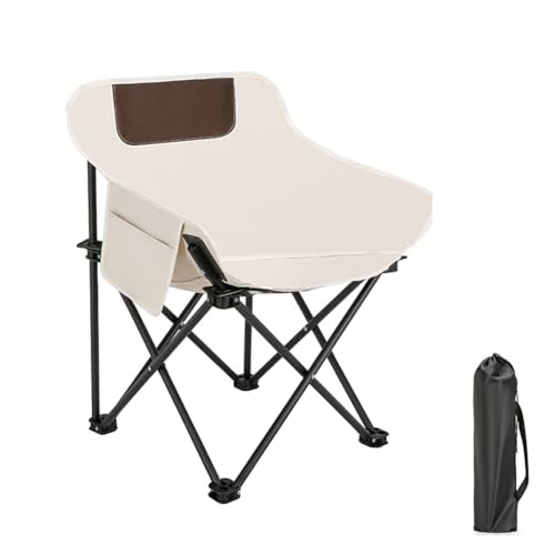 ZDdp Klappstuhl für Wandern und Strand, Outdoor-Stuhl mit Aluminiumrahmen, Weiß