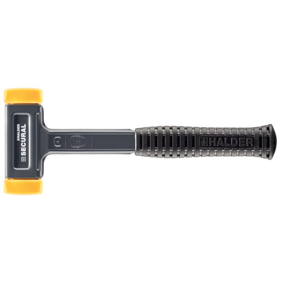 HALDER - SECURAL-Schonhammer, Kopf und Stiel bruchsicher aus einem Stück Stahl, Schlageinsätze rechteckig | L=30 mm / B=40 mm | 3380.040