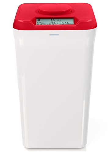Kitchen Safe mit Zeitschloss-Container (XL), Zeitschloss-Box für Handys, Snacks und andere unerwünschte Versuchungen (roter Deckel + 26.4cm weißer Behälter)