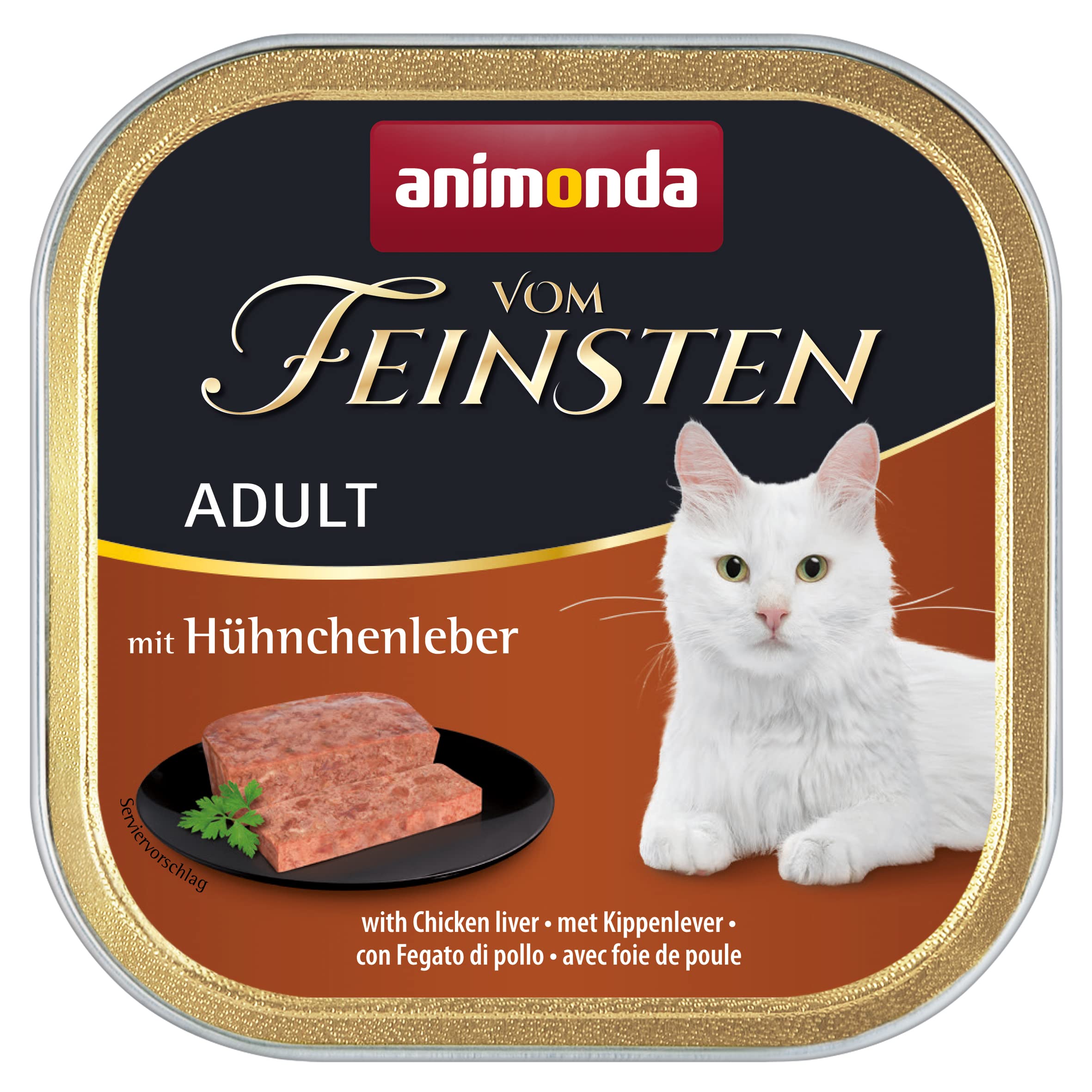 Animonda vom feinsten Nassfutter Katze Adult - mit Hühnchenleber 32 x 100g - hochwertiges premiere Katzenfutter Nass getreidefrei - Katze Katzen Nassfutter für Katzen Katzennassfutter Katzen Futter