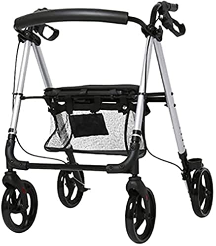 Rollator s Upright, Stand Up Forearm, The Elderly Trolley Seat Can Sit On A Walk, Light and Simple Folding Adult Rehabilitation Four-Wheel Shock-Absorbing Roller