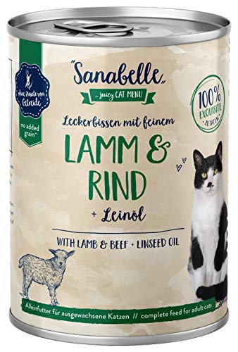 Sanabelle Nassfutter Leckerbissen mit Lamm & Rind | 6 x 400 g | 2.4 kg
