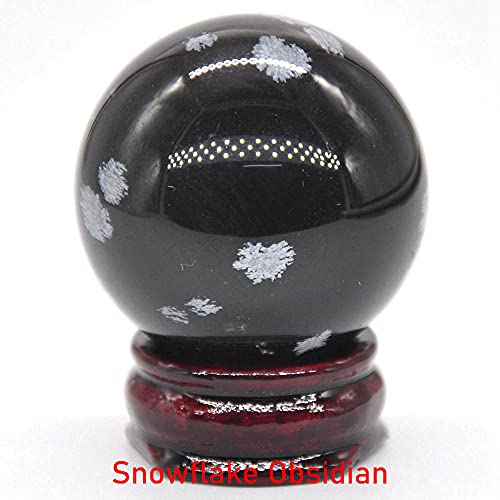 40MM natürliche Edelsteine ​​Kugelkristalle   Home Decoration Chakra Stones Sphere Rocks Mineral-Schneeflocke Obsidian