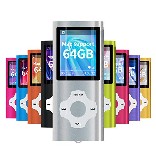 Mymahdi MP3 / MP4 Portable Player, Silber mit 1,8 Zoll LCD-Bildschirm und Memory Kartensteckplatz, Max Support 128GB Memory Karte