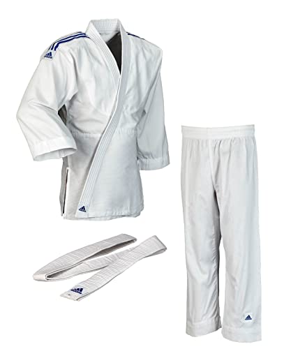 adidas Kinder Judo Anzug Evolution (inkl. Gürtel), Weiß (Brilliant white), 120/130, J250E