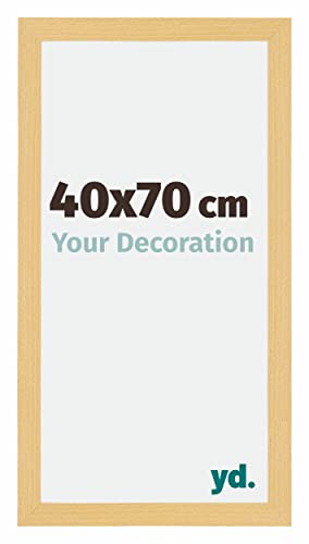 yd. Your Decoration - Bilderrahmen 40x70 cm - Bilderrahmen aus MDF mit Acrylglas - Antireflex - Ausgezeichneter Qualität - Buche Dekor - Mura,