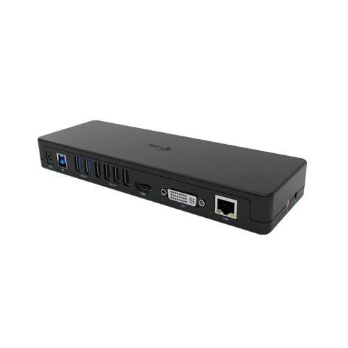 i-tec USB 3.0/USB-C Docking Station - HDMI, DVI, VGA Adapter, 2X USB 3.0, 4X USB 2.0, GLAN, Audio/Mik