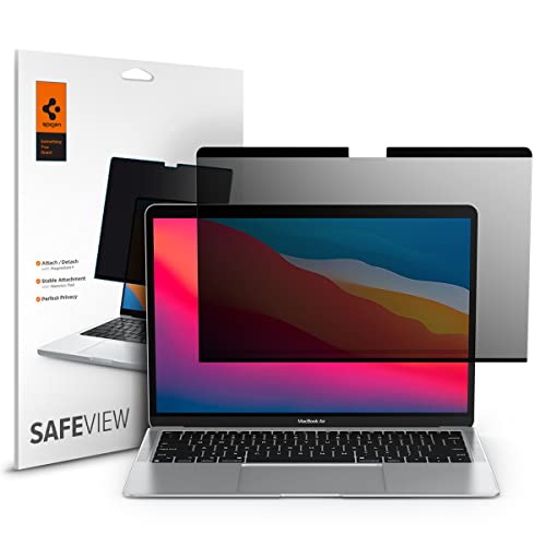 Spigen SafeView Magnetischer Blickschutzfilter für MacBook Pro 13 Zoll (2017-2021), MacBook Air 13 Zoll (2018-2021), Sichtschutzfilter, Privacy Schutz, Blendschutz, Anti-Fingerabdruck