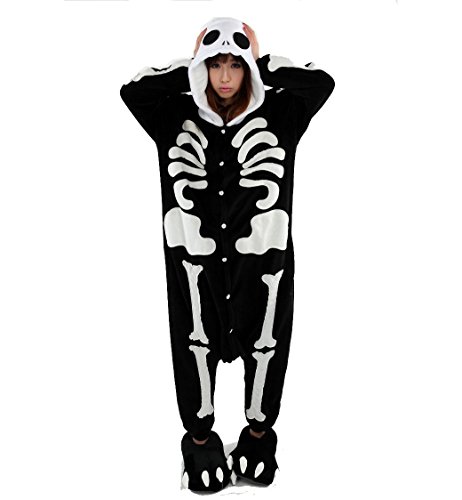Yimidear Unisex Adult Pyjamas Cosplay Tier Onesie Nachtwäsche Nachtwäsche, Skeletons, S