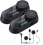 FreedConn Motorrad Intercom TCOM-SC Helm Bluetooth Headset-Gegensprechanlage für Motorrad-Skifahren LCD-Bildschirm / FM Radio / Freisprechen / Reichweite-800M / 2-3Riders Pairing / Schwarz