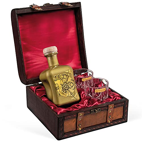 Gin Geschenkset Bolt G!N (0,5 l) mit 2 Tumblergläsern in antiker Kiste - Maison Privée