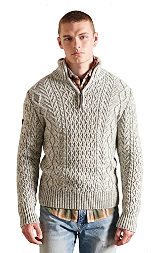 Superdry Herren Jacob Henley Pullover Sweater, Concrete Twist, S