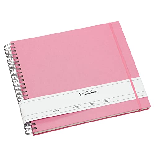 Semikolon 360354 Spiral Album Maxi Mucho – 34,5x30 cm – Fotoalbum, 90 Seiten cremeweiß, Fotobuch, flamingo pink
