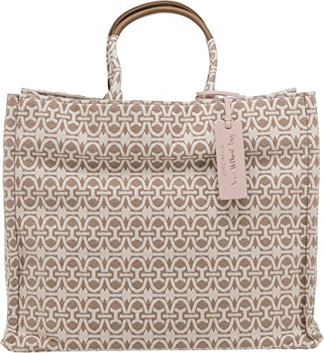 Never Without Bag Jacquar Jacquard Fabric/grained Leather Shiny Nickel Shopper