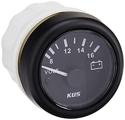 KUS Voltmeter-Messgerät, CPVR-BB, 8–16 V, 12 V, 52 mm, LED-Hintergrundbeleuchtung