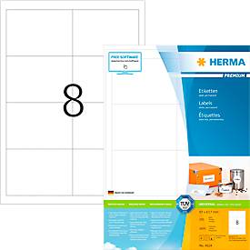 Herma Premium-Adressetiketten Nr. 4624, 97 x 67,7 mm, selbstklebend, permanenthaftend, bedruckbar, Papier, weiß, 1600 Stück auf 200 Blatt