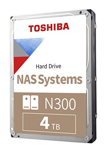 Toshiba N300 4TB NAS 3,5 Zoll interne Festplatte - CMR SATA 6 GB/s 7200 U/min 512 MB Cache - HDWG740XZSTC