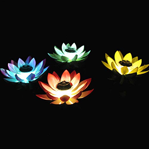 OSALADI Angetriebenes dekoratives Licht LED bunte Lotus Flower Lamp für Pool-Landschaft