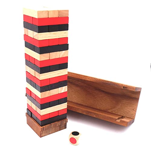 ROMBOL Wackelturm aus edlem Holz für tollen Spielspaß, Modell:1